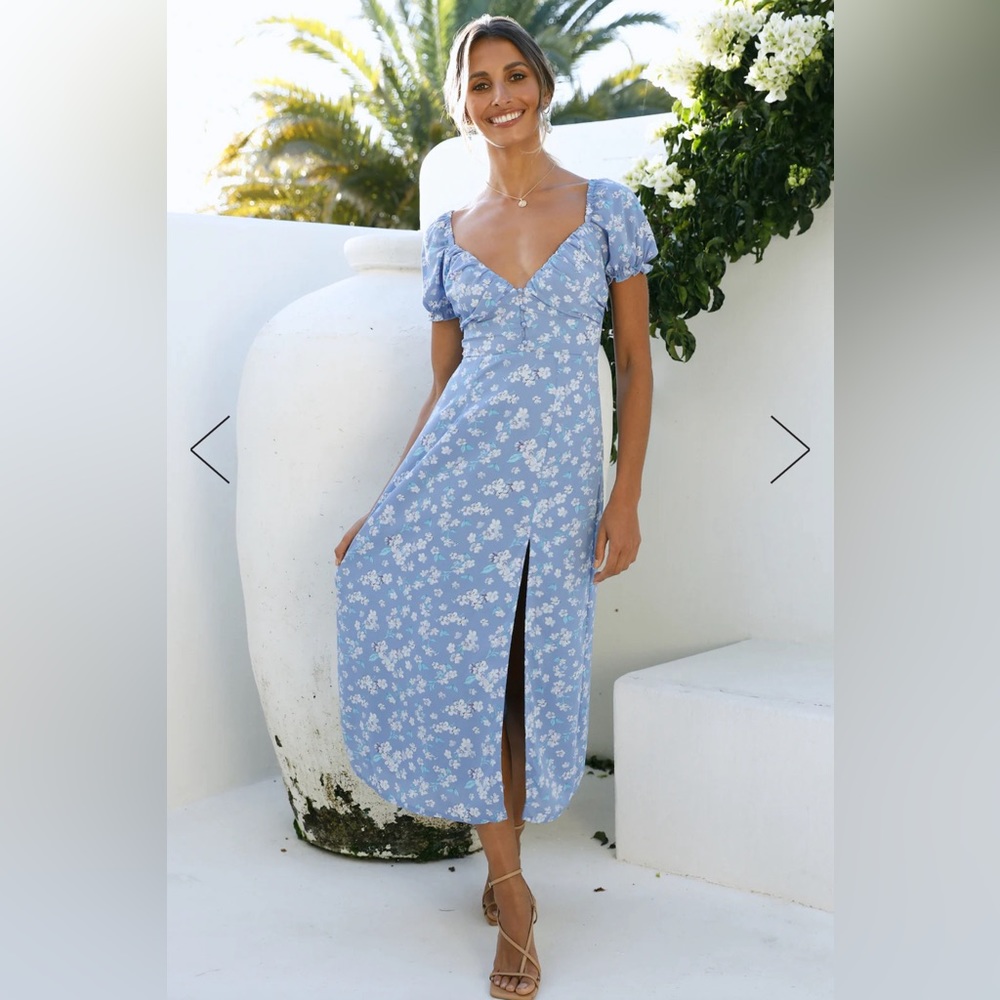 NOT TOO FAR MIDI DRESS BLUE